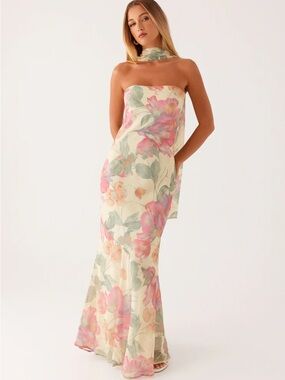 NWT Peppermayo Under The Pagoda Maxi Dress Yellow Peony